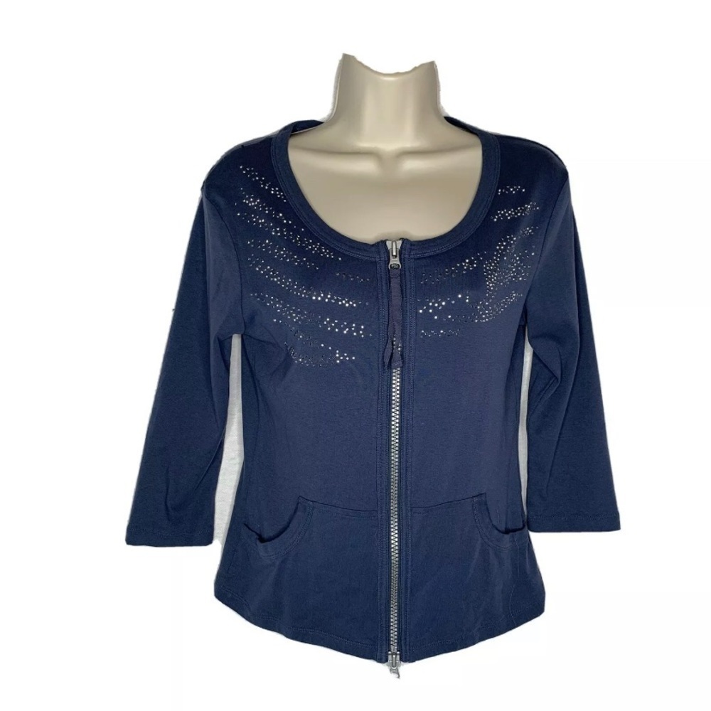 4/$35 GC Fontono Full Zip Sparkle Cardigan Stretch